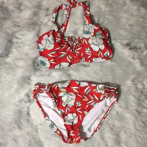 Two Piece Floral Swim Suit